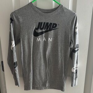 Nike Gray Jumpman Logo Long Sleeve Tee